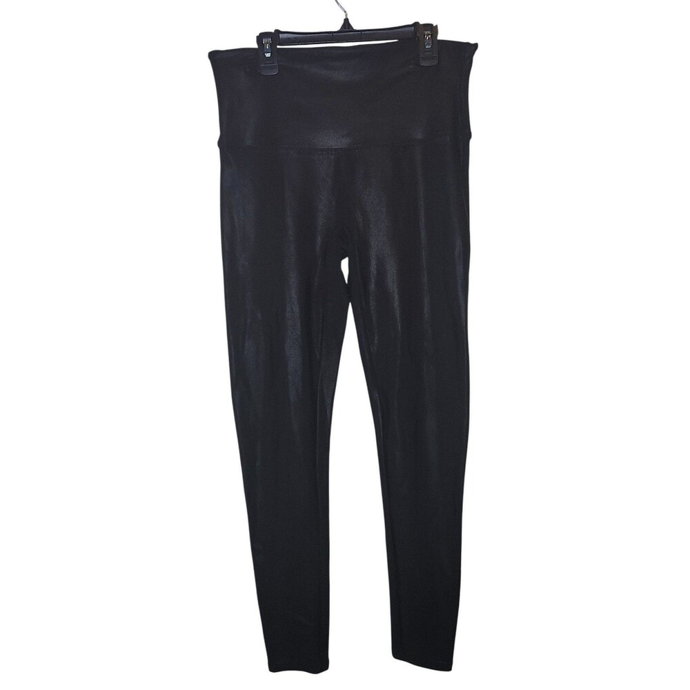 SPANX Leggings Womens XL Faux Leather Pebbled Shine Snakeskin Skinny Shaping
